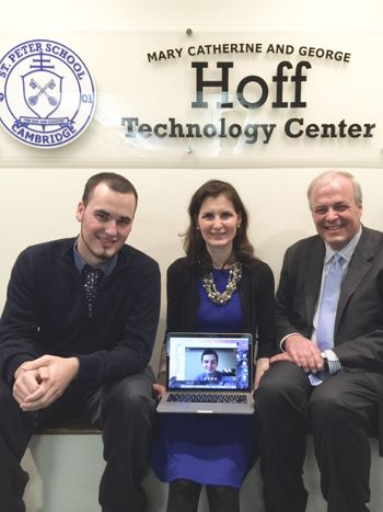 10/17/15 - Ted Hoff and Kathleen O’Connell pictured with sons Michael and Tommy (via Skype)